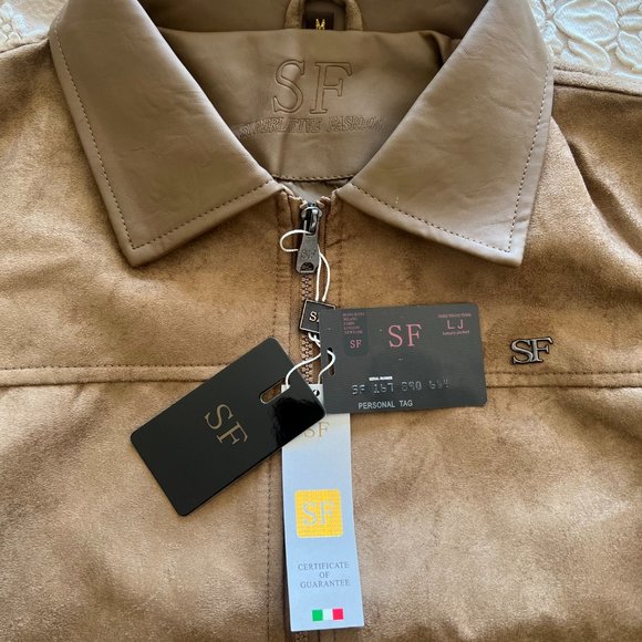 Superlative Fashion Brand Brown Ultrasuede Wind Breaker Jacket! - Picture 7 of 16